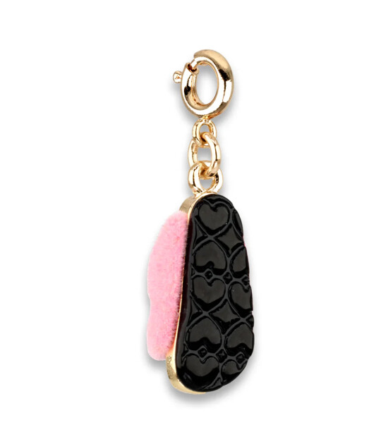 Charm It! Gold Furry Pink Sandal Charm