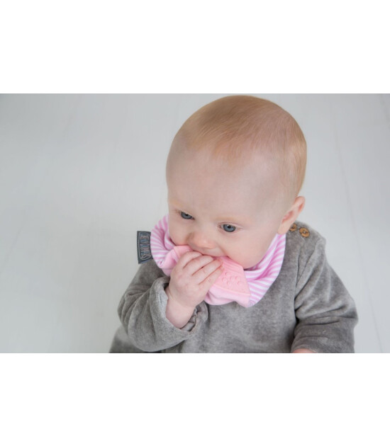 Cheeky Chompers Diş Kaşıyıcılı Fular Önlük (Cool Pink)