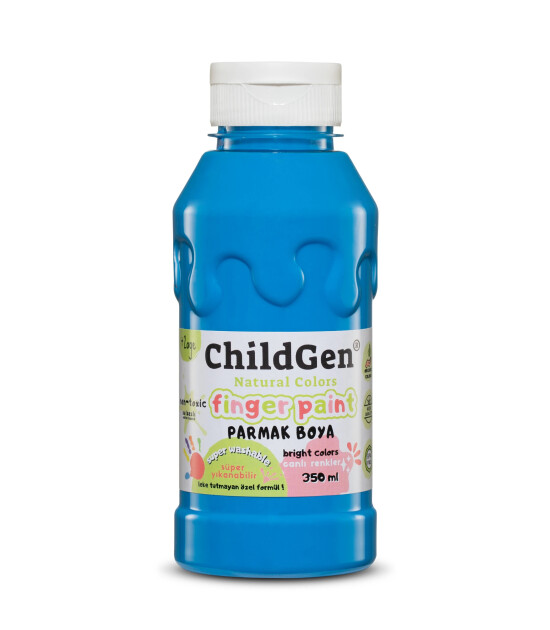 Childgen S&uuml;per Yıkanabilir Parmak Boya 350ml - Mavi