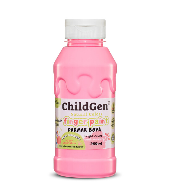 Childgen S&uuml;per Yıkanabilir Parmak Boya 350ML - Pembe
