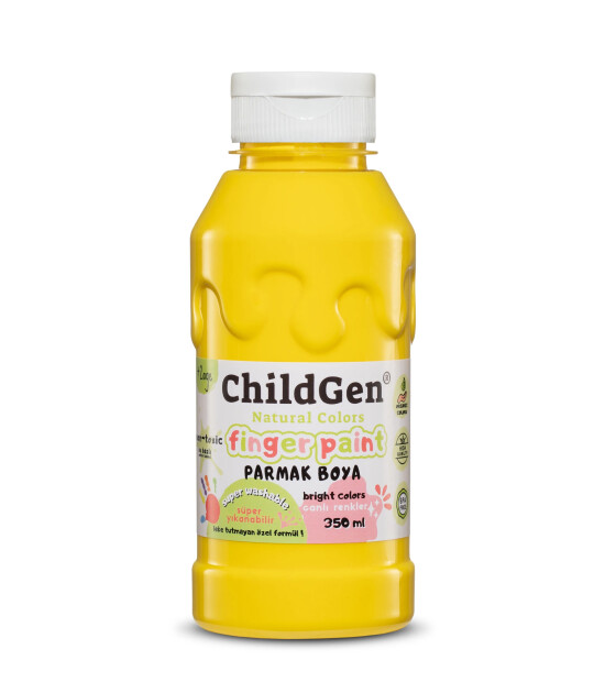 Childgen S&uuml;per Yıkanabilir Parmak Boya 350ML - Sarı