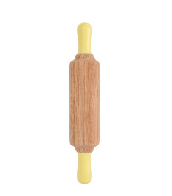 ChildGen Doğal Oyun Hamur ve Aktivite Ahşap Merdane // Pastel Sarı