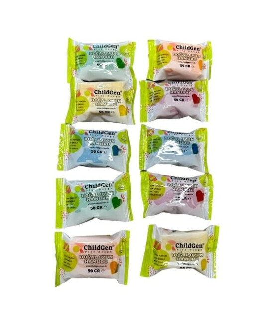 Childgen - Doğal Oyun Hamuru -10'lu Minipack - (10x50gr)