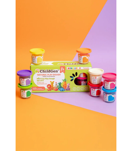 Childgen Doğal Oyun Hamuru Mini Cup (8 Adet) 