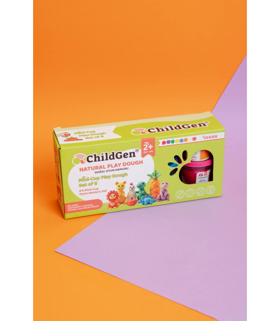 Childgen Doğal Oyun Hamuru Mini Cup (8 Adet) 