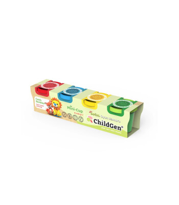 Childgen Doğal Oyun Hamuru - Mini-Cup Tilki ve Aslan 4x65gr (Ana Renkler)