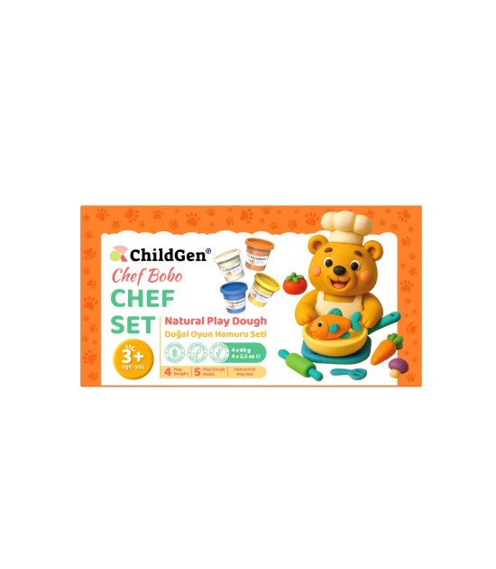 Childgen Doğal Oyun Hamuru Sevimli Patiler - Chef Set