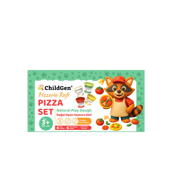 Childgen Doğal Oyun Hamuru Sevimli Patiler - Pizza Set
