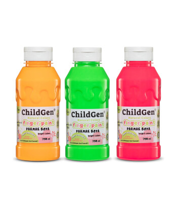 ChildGen Yıkanabilir Parmak Boya Set (3 Adet) // Neon