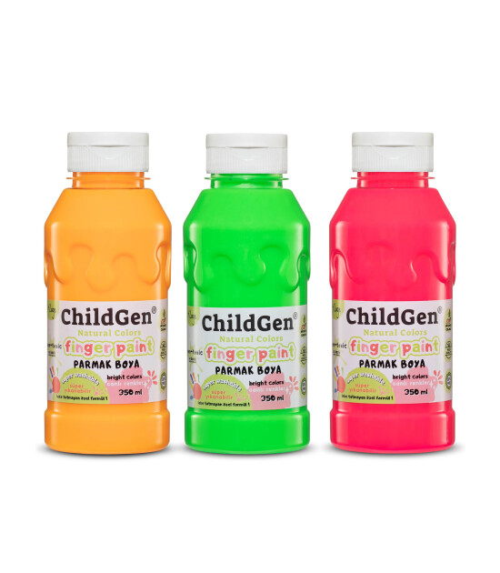 ChildGen Yıkanabilir Parmak Boya Set (3 Adet) // Neon