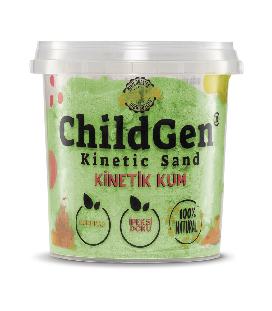 ChildGen Doğal Kinetik Kum (500 gr) // Yeşil - Keyif Bebesi | Kids