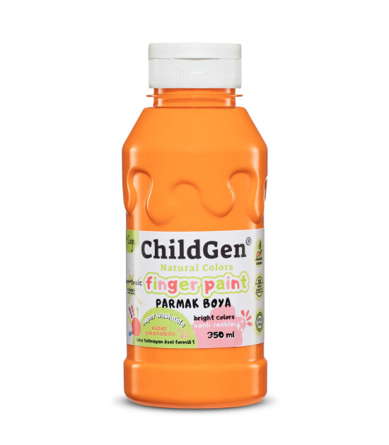 Childgen S&uuml;per Yıkanabilir Parmak Boya 350ML - Turuncu