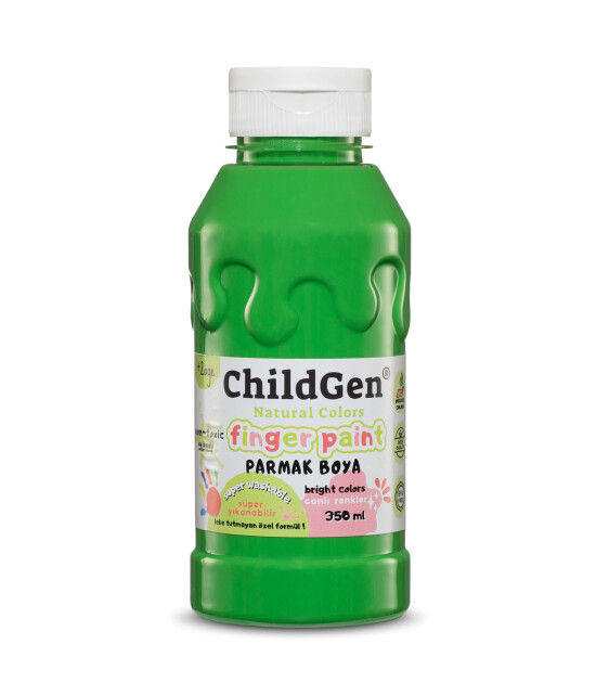 Childgen S&uuml;per Yıkanabilir Parmak Boya 350ML - Yeşil
