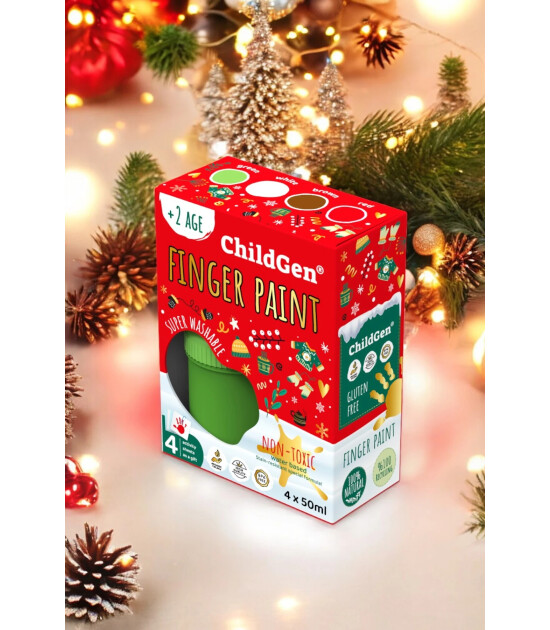 Childgen Parmak Boya Yeni Yıl 4'lü Mini Set - (50 ml x 4)