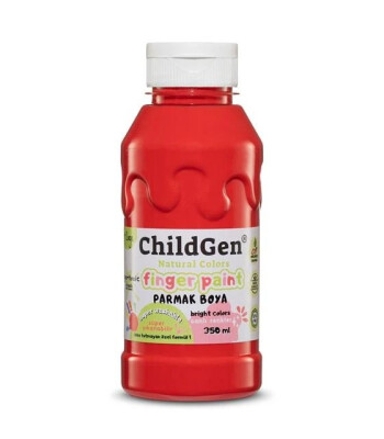 Childgen - Süper Yıkanabilir Parmak Boya 350 ml şişe - Kırmızı