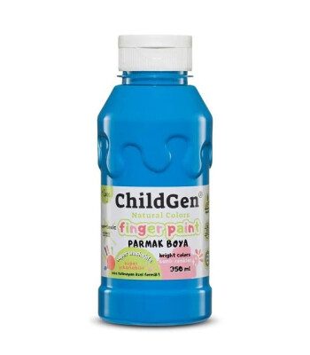Childgen - Süper Yıkanabilir Parmak Boya 350 ml şişe - Mavi