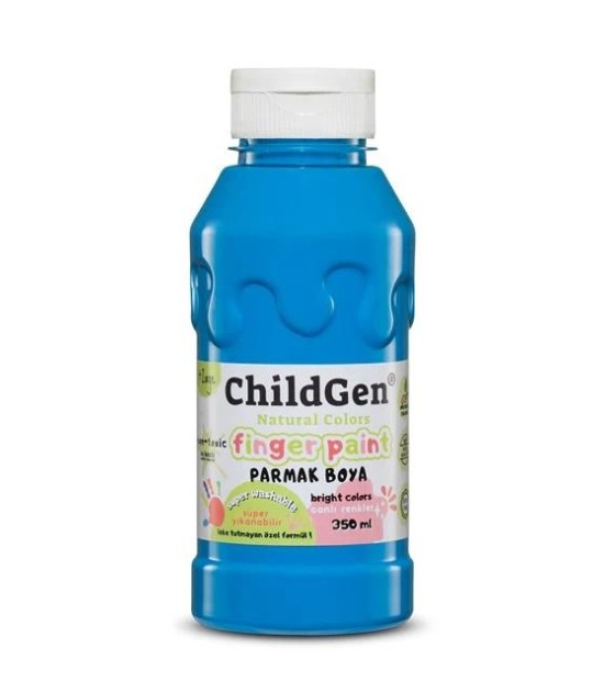 Childgen - Süper Yıkanabilir Parmak Boya 350 ml şişe - Mavi