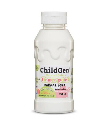 Childgen - Süper Yıkanabilir Parmak Boya 350 ml şişe - Beyaz