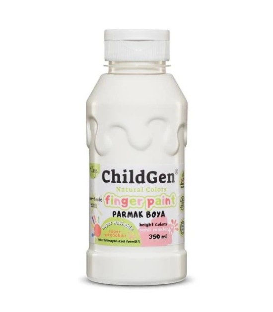 Childgen - Süper Yıkanabilir Parmak Boya 350 ml şişe - Beyaz
