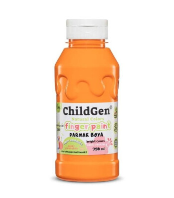 Childgen - Süper Yıkanabilir Parmak Boya 350 ml şişe - Turuncu