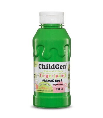 Childgen - Süper Yıkanabilir Parmak Boya 350 ml şişe - Yeşil