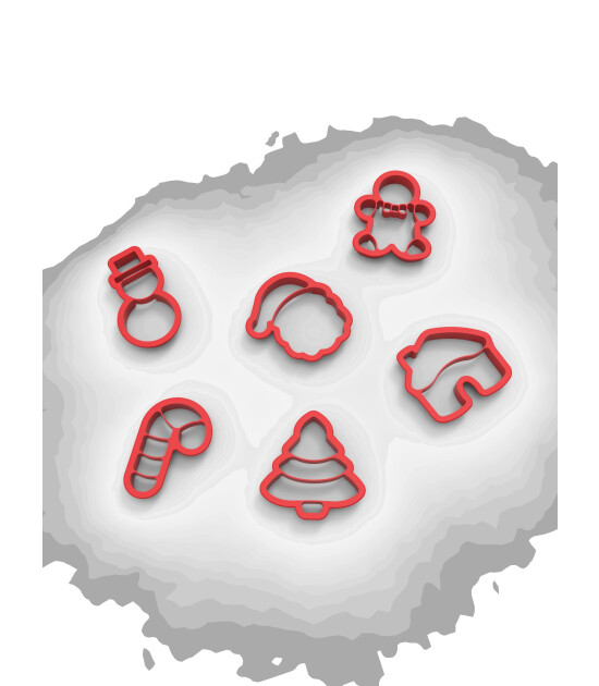 Childgen Play Dough ChildGen Yeni Yıl Oyun Hamuru Kalıbı Seti- 6 Parça