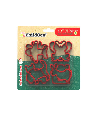 Childgen Play Dough ChildGen Yeni Yıl Oyun Hamuru Kalıbı Seti- 6 Parça
