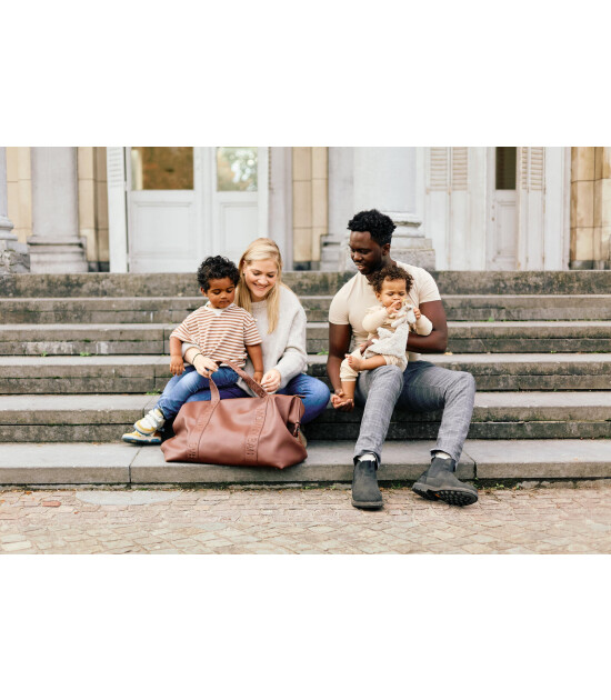 Childhome Mommy Bag Çanta, Signature Vegan Deri Koyu Kahve