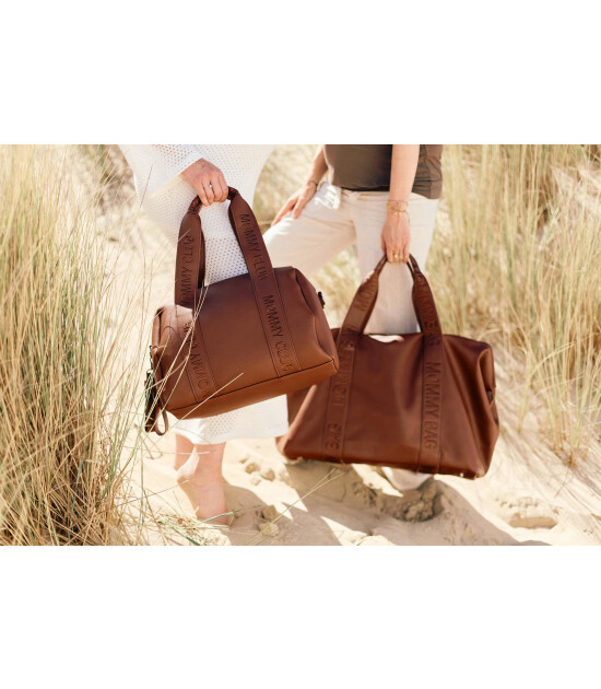 Childhome Mommy Bag Çanta, Signature Vegan Deri Koyu Kahve
