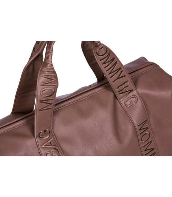 Childhome Mommy Bag Çanta, Signature Vegan Deri Koyu Kahve