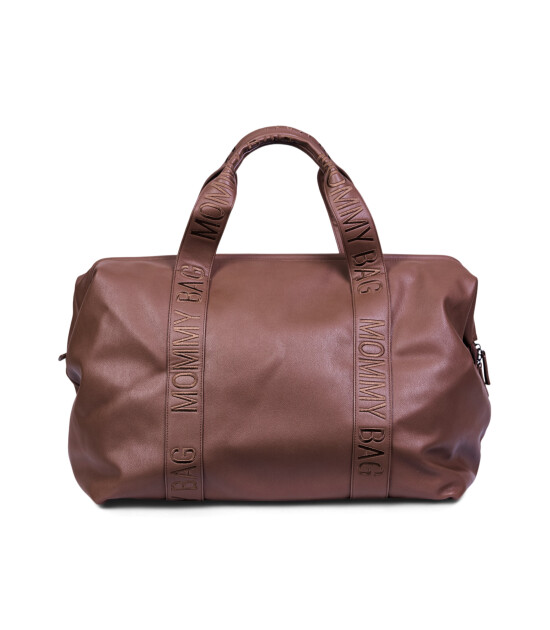 Childhome Mommy Bag Çanta, Signature Vegan Deri Koyu Kahve