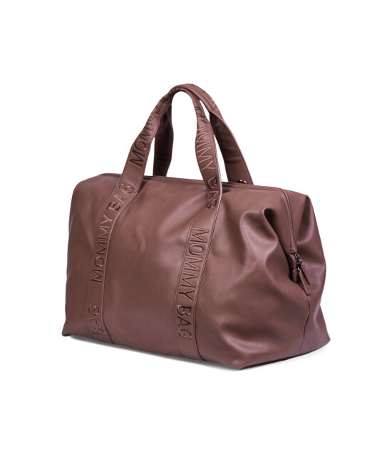Childhome Mommy Bag Çanta, Signature Vegan Deri Koyu Kahve
