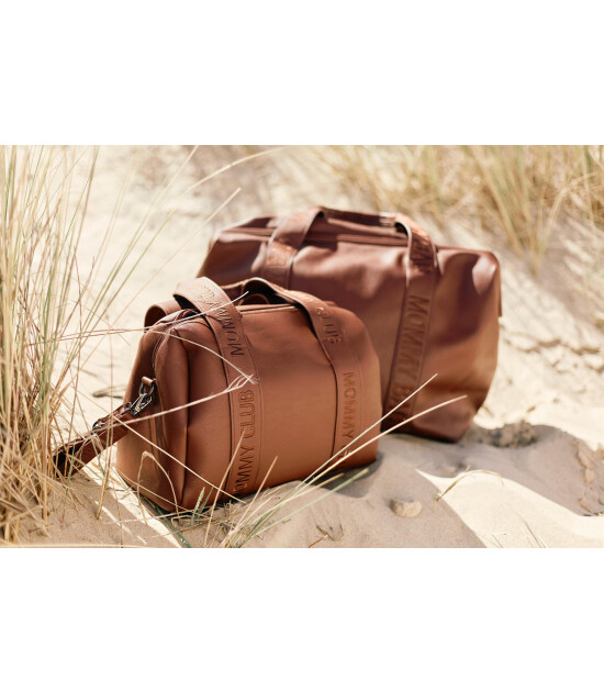 Childhome Mommy Bag Çanta, Signature Vegan Deri Koyu Kahve