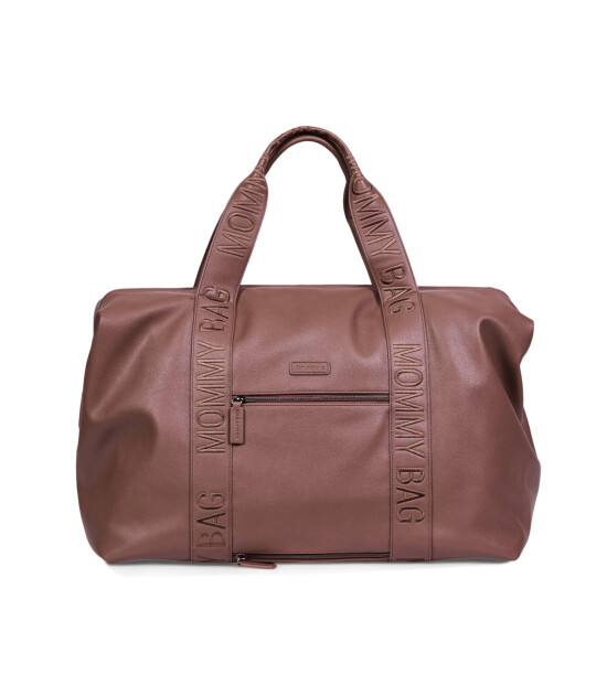 Childhome Mommy Bag Çanta, Signature Vegan Deri Koyu Kahve