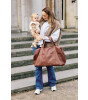 Childhome Mommy Bag Çanta, Signature Vegan Deri Koyu Kahve