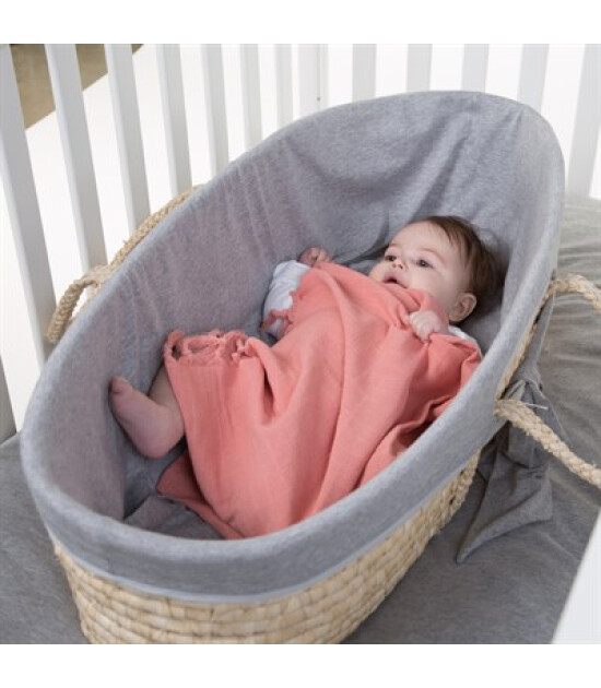 Childhome Hasır Bebek Sepeti (Moses Basket) Gri Keyif Bebesi Kids