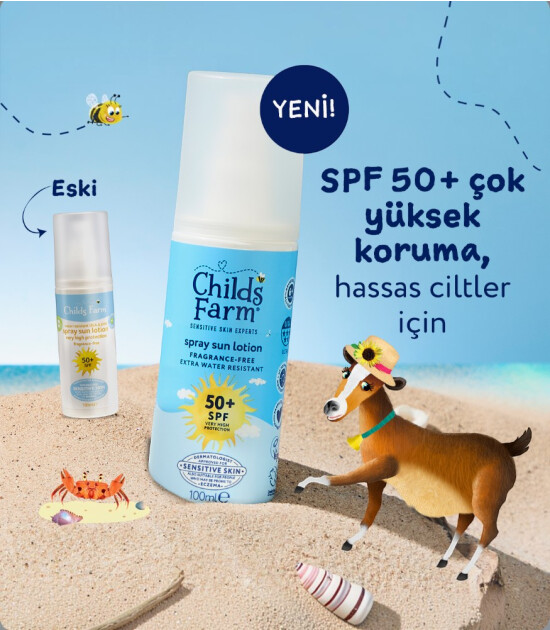 Childs Farm &Ccedil;ocuk G&uuml;neş Spreyi - Parf&uuml;ms&uuml;z SPF 50+ (100 ml)