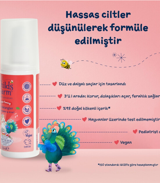 Childs Farm &Ccedil;ilek ve Organik Nane &Ouml;zl&uuml; Kolay Tarama &Ccedil;ocuk Sa&ccedil; Spreyi (100 ml)