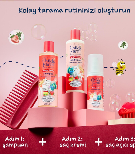 Childs Farm &Ccedil;ilek ve Organik Nane &Ouml;zl&uuml; Kolay Tarama &Ccedil;ocuk Sa&ccedil; Spreyi (100 ml)