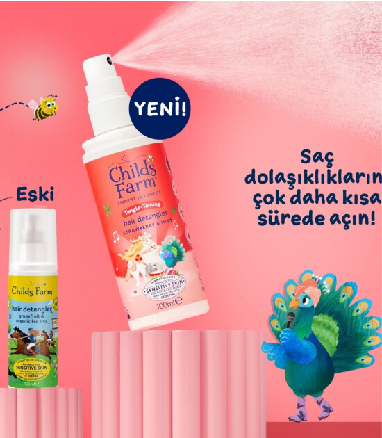 Childs Farm &Ccedil;ilek ve Organik Nane &Ouml;zl&uuml; Kolay Tarama &Ccedil;ocuk Sa&ccedil; Spreyi (100 ml)