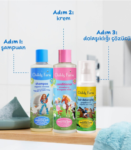 Childs Farm Kuru ve Kıvırcık Sa&ccedil;lar i&ccedil;in Hindistancevizi Şampuan
