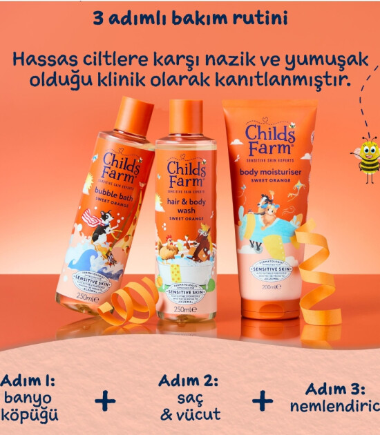 Childs Farm Organik Portakal &Ccedil;ocuk Banyo K&ouml;p&uuml;ğ&uuml;  (250 ml)