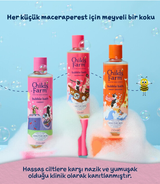 Childs Farm Organik Kiraz &Ccedil;ocuk Banyo K&ouml;p&uuml;ğ&uuml; (250 ml)