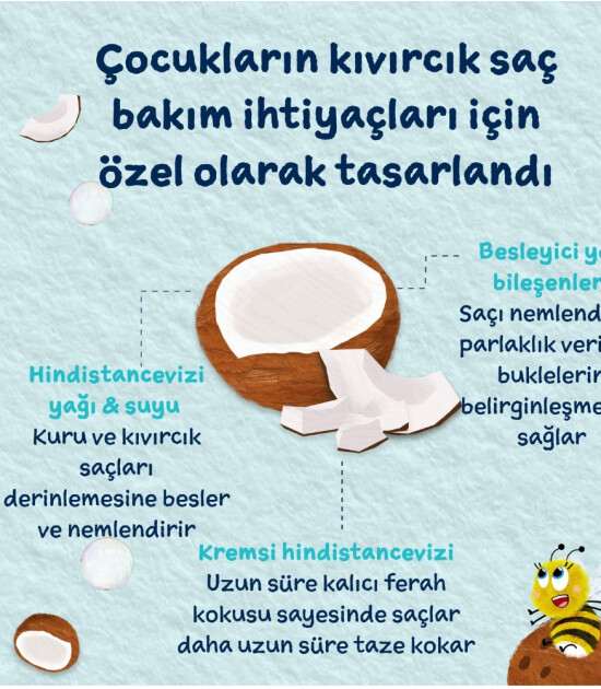 Childs Farm Kuru ve Kıvırcık Sa&ccedil;lar i&ccedil;in Hindistan Cevizi &Ouml;zl&uuml; Durulama Gerektirmeyen Sprey Sa&ccedil; Kremi (100 ml)