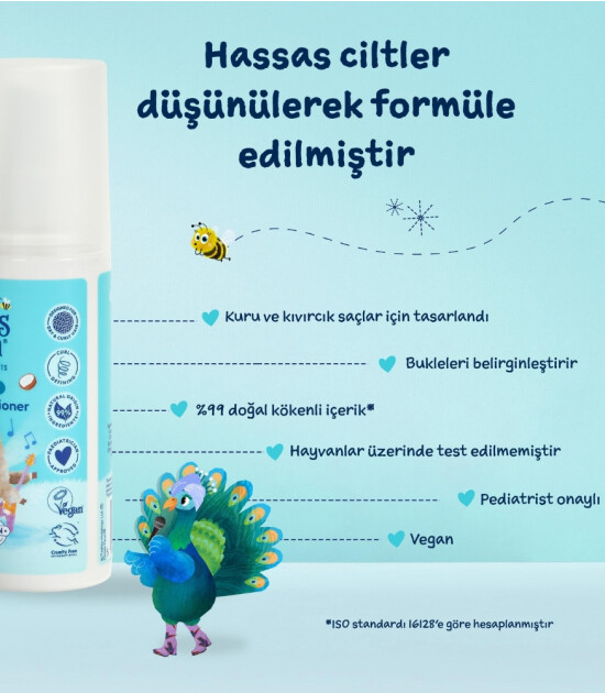 Childs Farm Kuru ve Kıvırcık Sa&ccedil;lar i&ccedil;in Hindistan Cevizi &Ouml;zl&uuml; Durulama Gerektirmeyen Sprey Sa&ccedil; Kremi (100 ml)