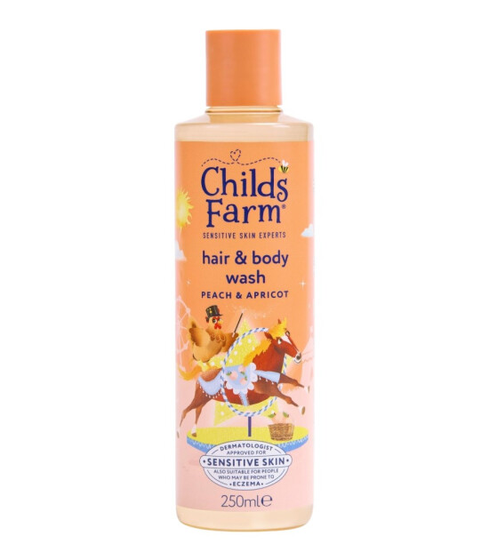 Childs Farm Şeftali ve Kayısı &Ouml;zl&uuml; &Ccedil;ocuk Sa&ccedil; ve V&uuml;cut Şampuanı (250 ml)