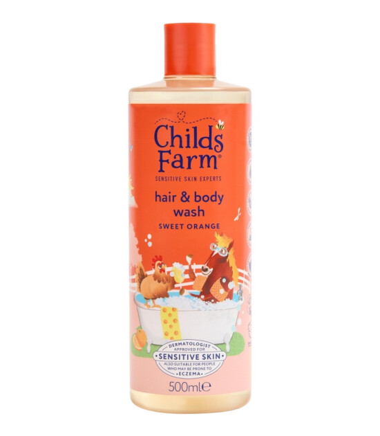 Childs Farm Organik Tatlı Portakal &Ouml;zl&uuml; &Ccedil;ocuk Sa&ccedil; ve V&uuml;cut Şampuan (500ml)