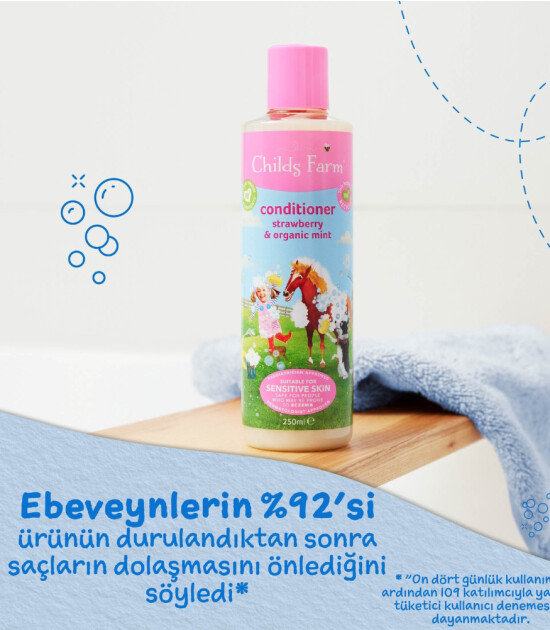 Childs Farm Çilek ve Organik Nane Özlü Çocuk Saç Krem (500ml)
