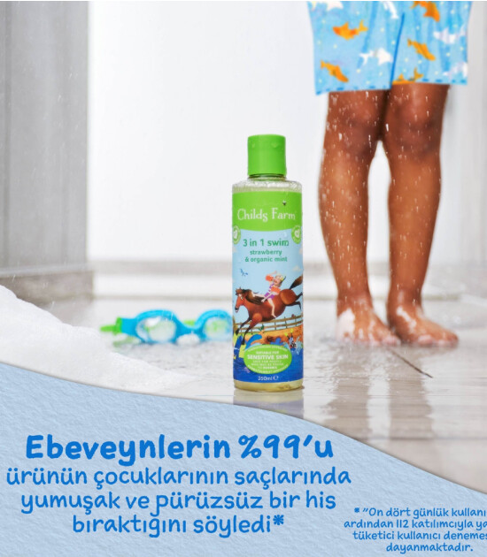 Childs Farm Çilek ve Organik Nane Özlü Yüzme Sonrası Çocuk Şampuan
