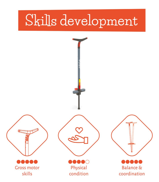 Chillafish Poogi Glow Pogo Stick Işıklı Zıplama &Ccedil;ubuğu (95 cm) // Papaya